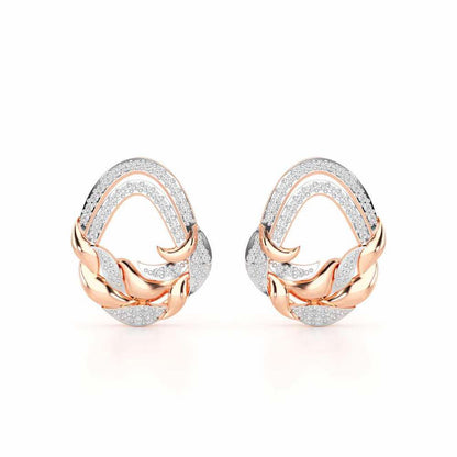 Brilliant Aurora Silver Earrings - Rose Gold - Image 1