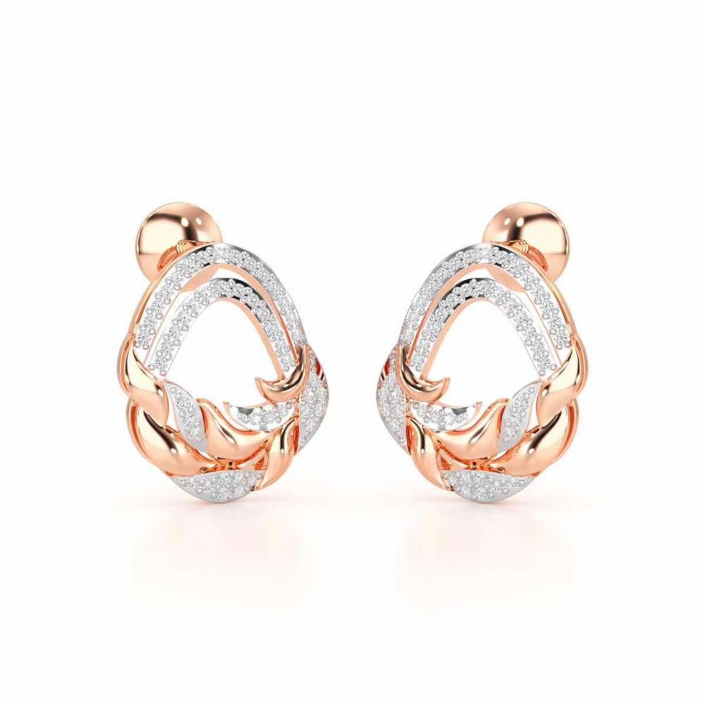Brilliant Aurora Silver Earrings - Rose Gold - Image 2