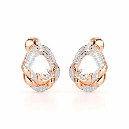 Brilliant Aurora Silver Earrings - Rose Gold - Image 2