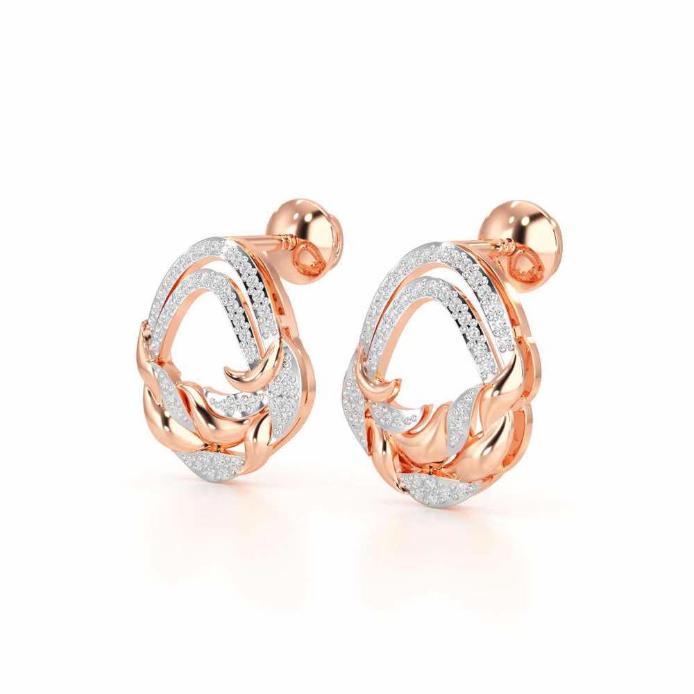 Brilliant Aurora Silver Earrings - Rose Gold - Image 3