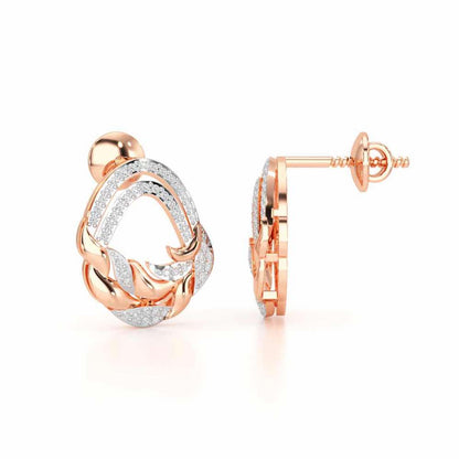 Brilliant Aurora Silver Earrings - Rose Gold - Image 4