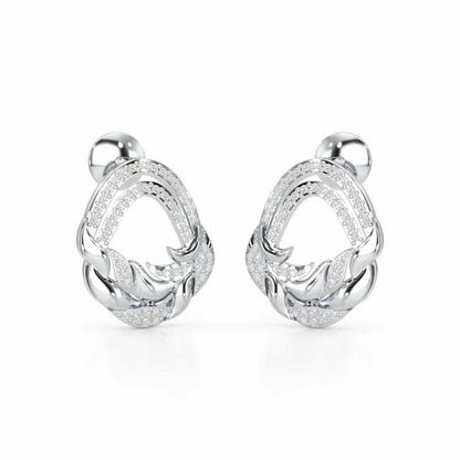Brilliant Aurora Silver Earrings - White Gold - Image 2