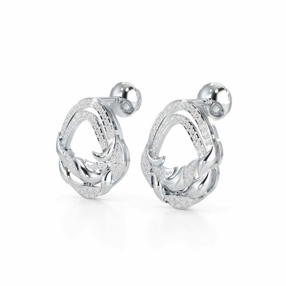 Brilliant Aurora Silver Earrings - White Gold - Image 3