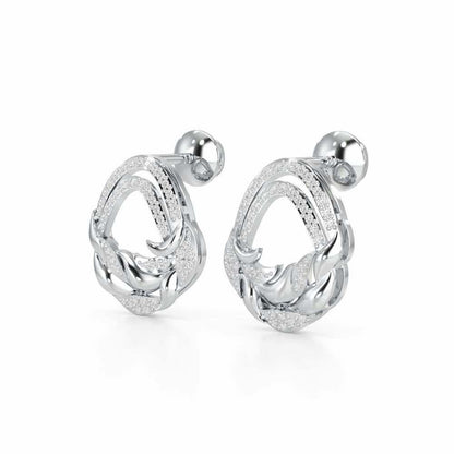 Brilliant Aurora Silver Earrings - White Gold - Image 3