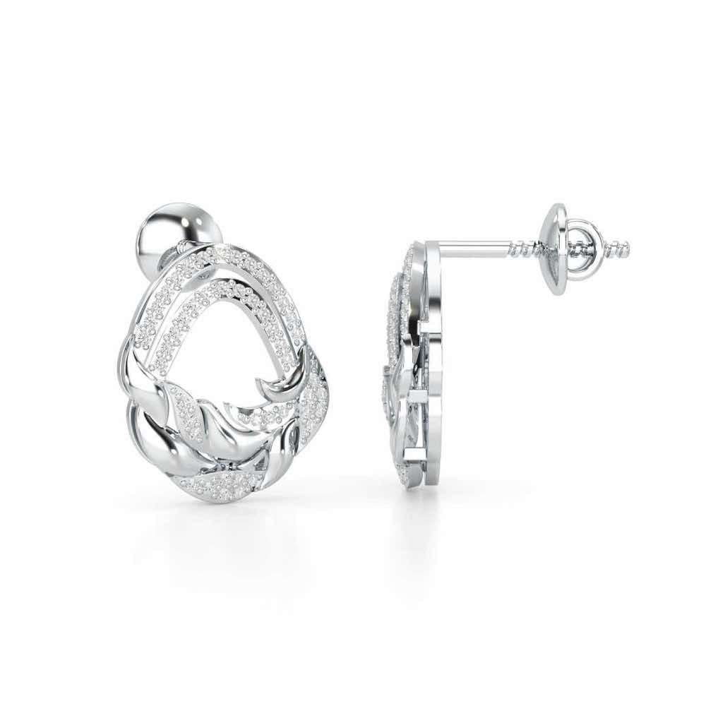 Brilliant Aurora Silver Earrings - White Gold - Image 4
