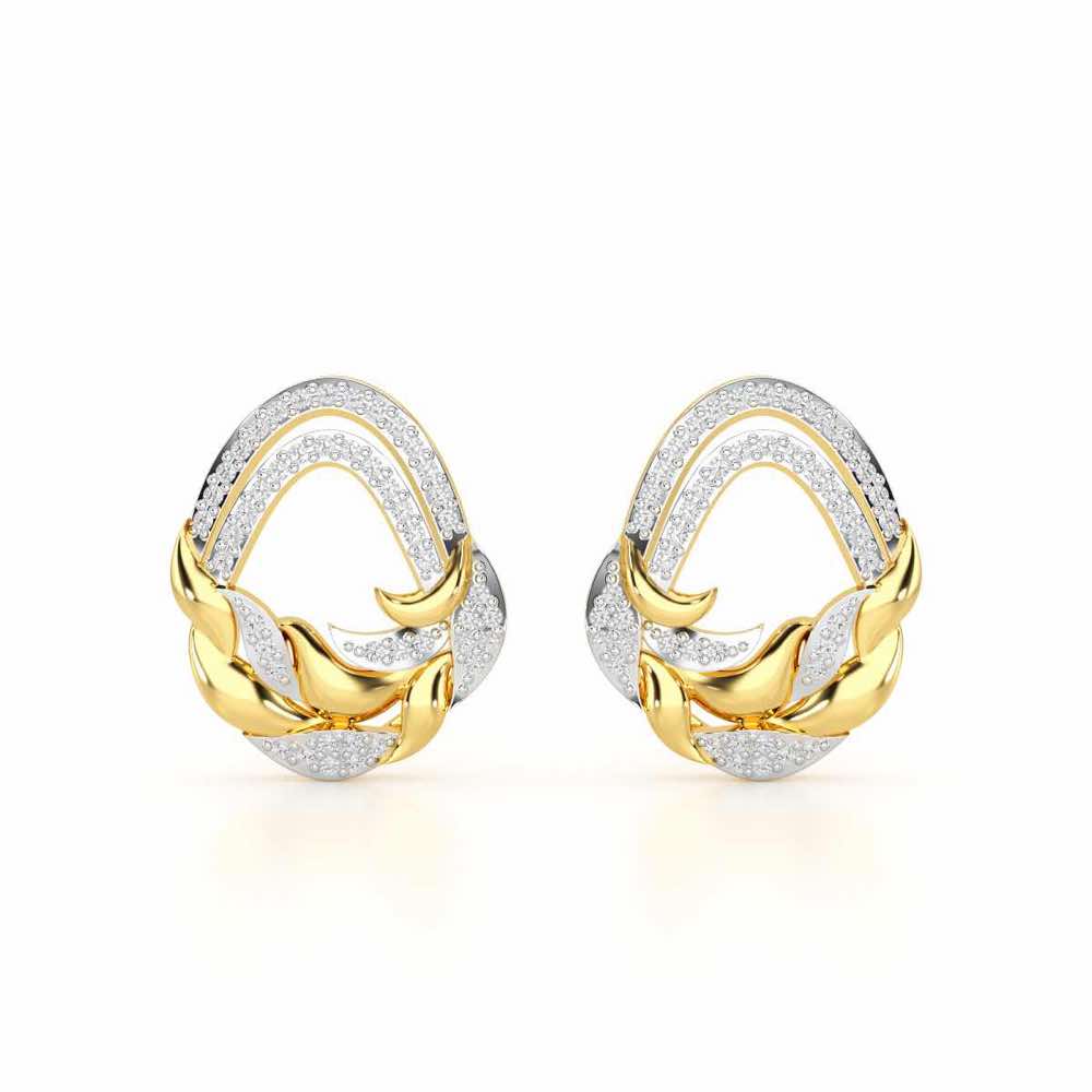 Brilliant Aurora Silver Earrings - Yellow Gold - Image 1