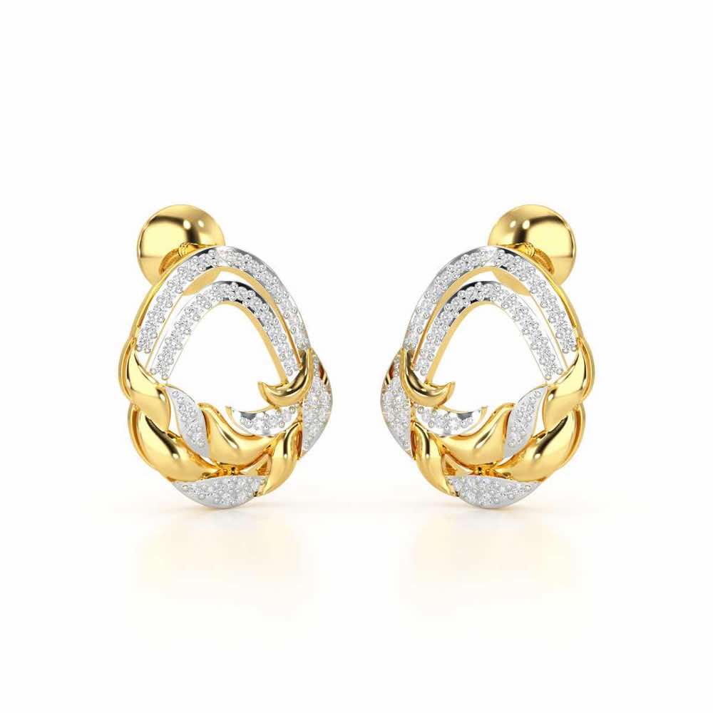 Brilliant Aurora Silver Earrings - Yellow Gold - Image 2