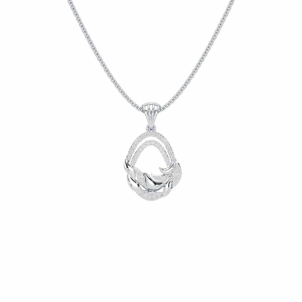 Brilliant Aurora Silver Pendant - White Gold - Image 1