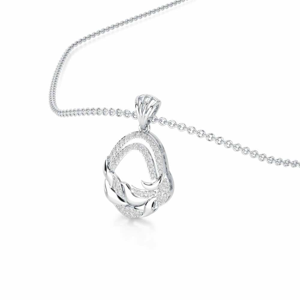 Brilliant Aurora Silver Pendant - White Gold - Image 2