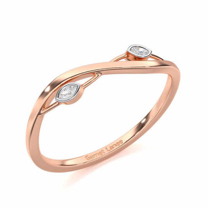 Brilliant Blaze Silver Ring - Rose Gold - Image 1
