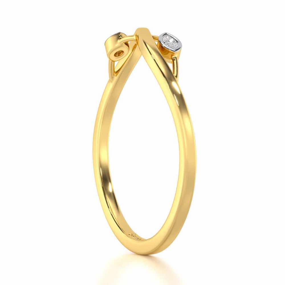 Brilliant Blaze Silver Ring - Yellow Gold - Image 3