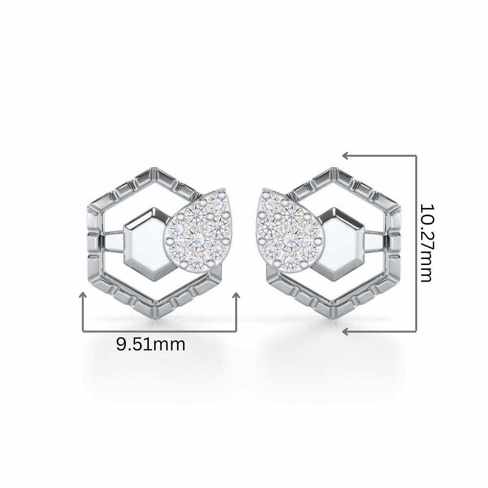 Brilliant Bliss Silver Stud Earrings - White Gold - Image 2