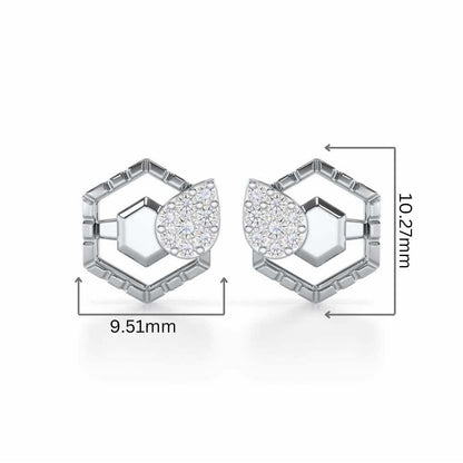 Brilliant Bliss Silver Stud Earrings - White Gold - Image 2