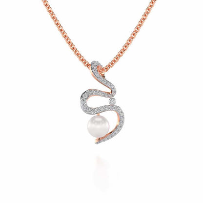 Brim Silver Pearl Pendant - Rose Gold - Image 2
