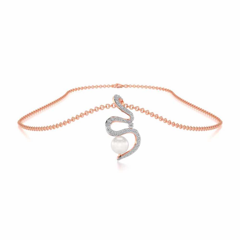 Brim Silver Pearl Pendant - Rose Gold - Image 3