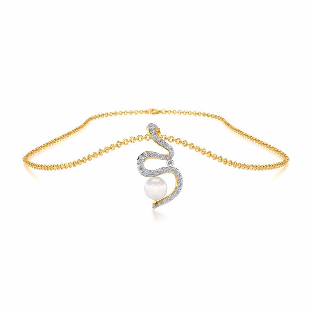 Brim Silver Pearl Pendant - Yellow Gold - Image 3