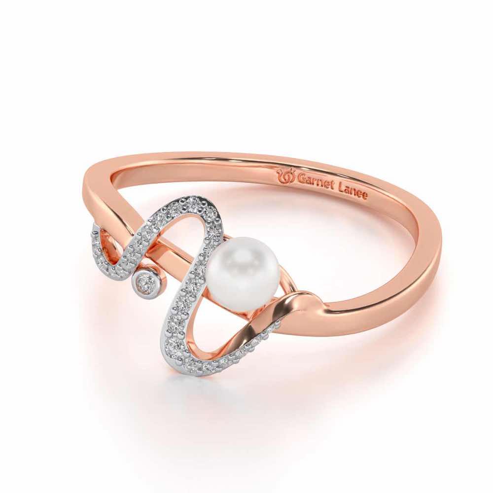 Brim Silver Pearl Ring - Rose Gold - Image 2