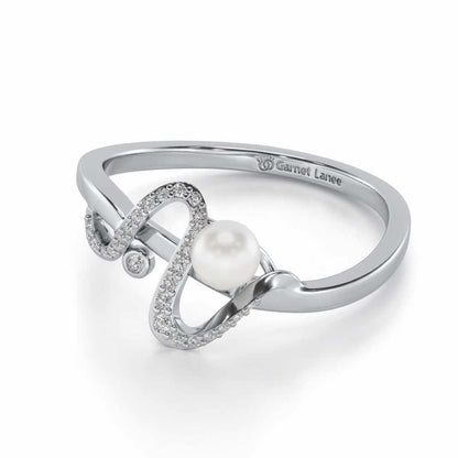 Brim Silver Pearl Ring - White Gold - Image 2
