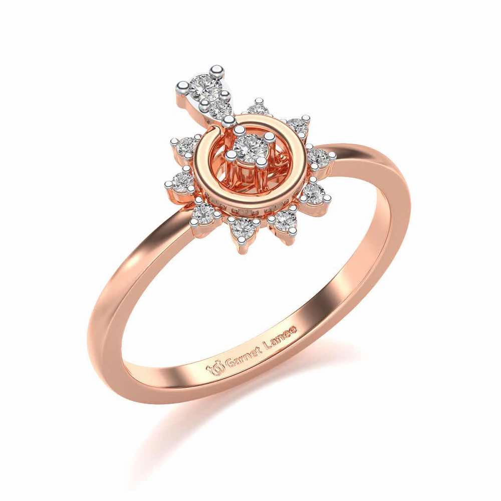 Brinda Silver Ring - Rose Gold - Image 1