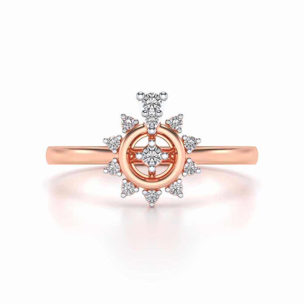Brinda Silver Ring - Rose Gold - Image 4