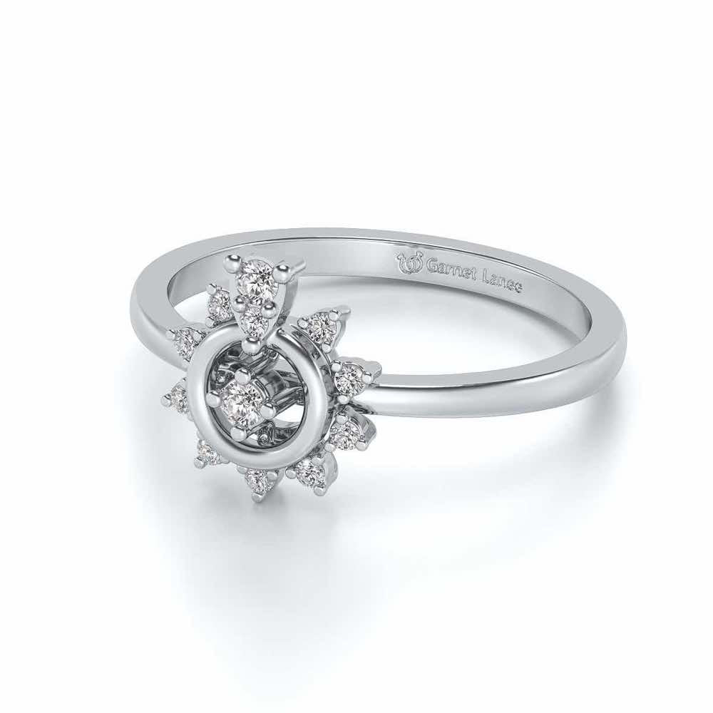Brinda Silver Ring - White Gold - Image 2