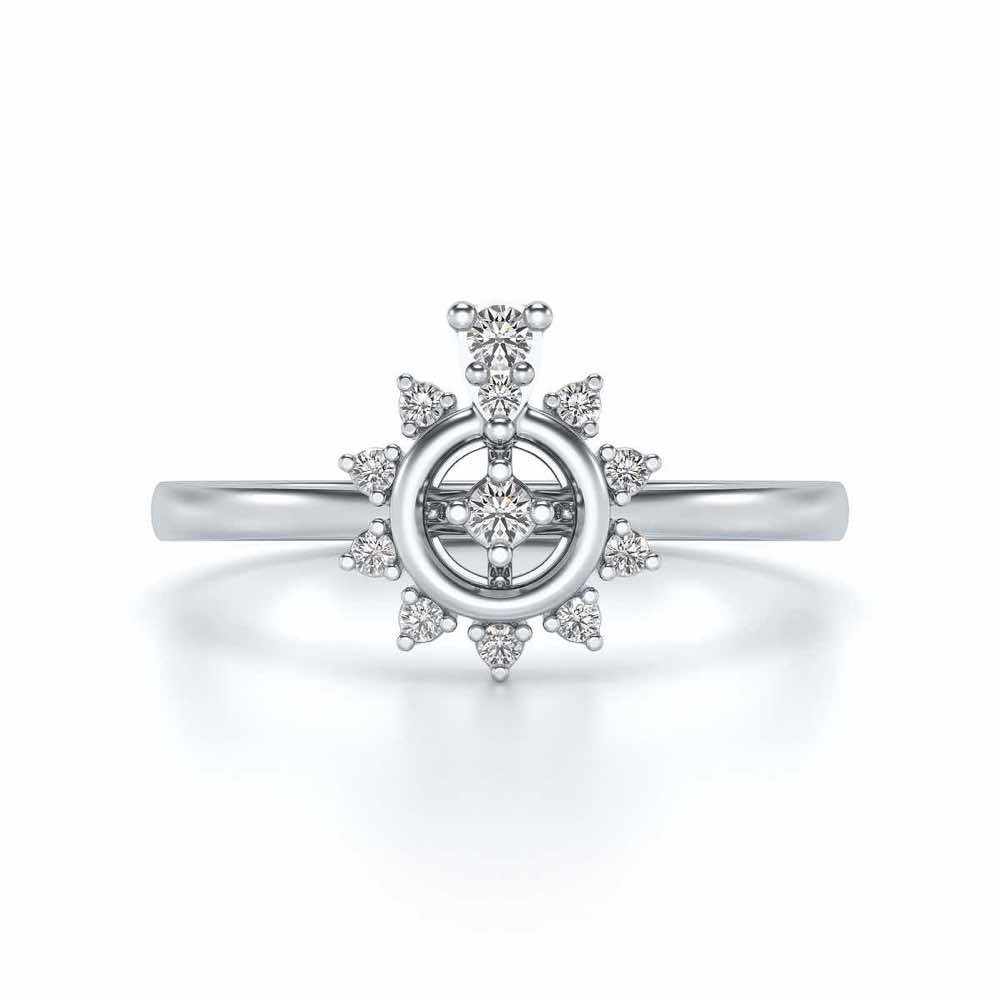 Brinda Silver Ring - White Gold - Image 4