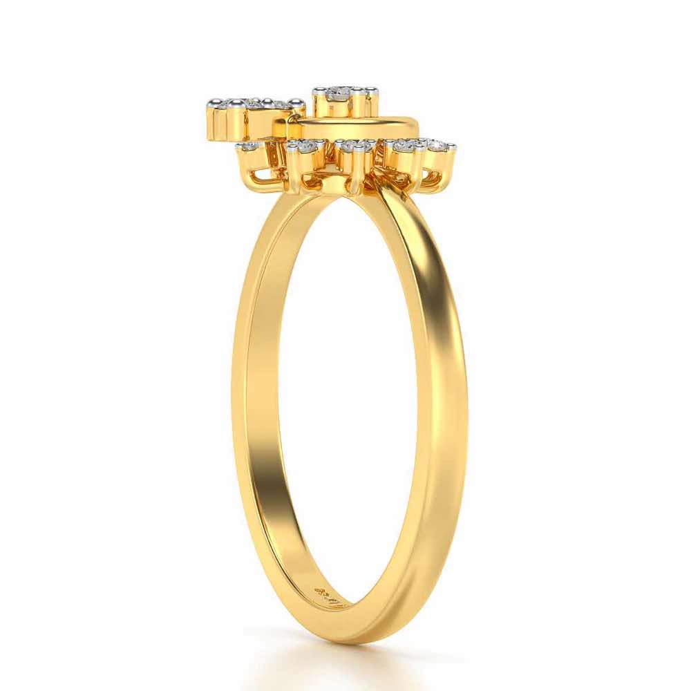 Brinda Silver Ring - Yellow Gold - Image 3