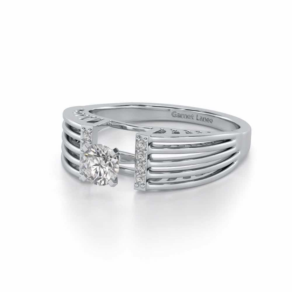 Bringha Solitaire Ring - White Gold - Image 2