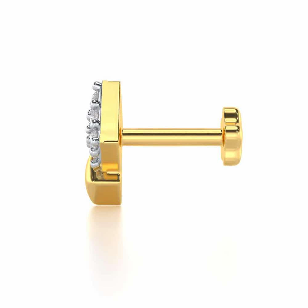 Brisk Shine Silver Nosepin - Yellow Gold - Image 3