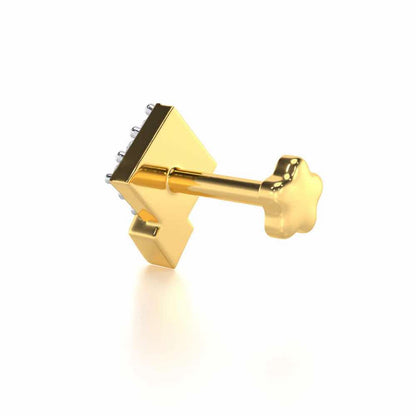 Brisk Shine Silver Nosepin - Yellow Gold - Image 4