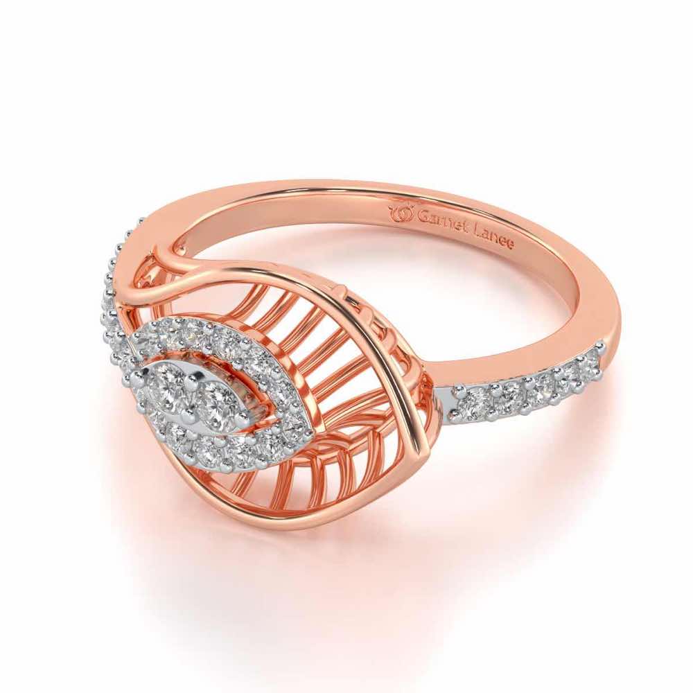 Broadway Petal Silver Ring - Rose Gold - Image 2