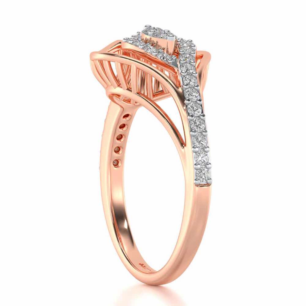 Broadway Petal Silver Ring - Rose Gold - Image 3