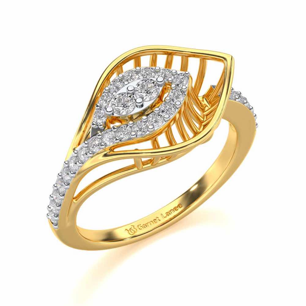 Broadway Petal Silver Ring - Yellow Gold - Image 1