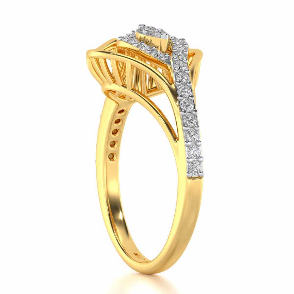 Broadway Petal Silver Ring - Yellow Gold - Image 3