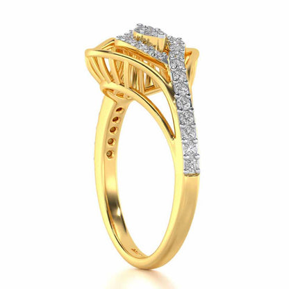 Broadway Petal Silver Ring - Yellow Gold - Image 3