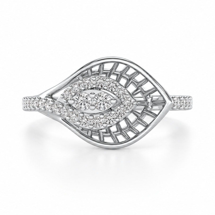 Broadway Petal Silver Ring square aesthetic