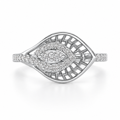 Broadway Petal Silver Ring square aesthetic