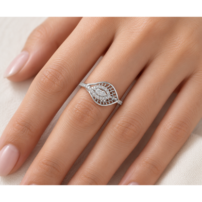 Broadway Petal Silver Ring square model