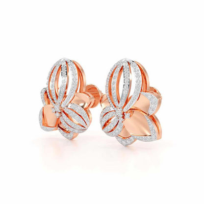 Bubble Bloom Silver Earrings - Rose Gold - Image 3
