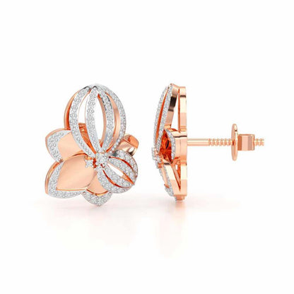 Bubble Bloom Silver Earrings - Rose Gold - Image 4