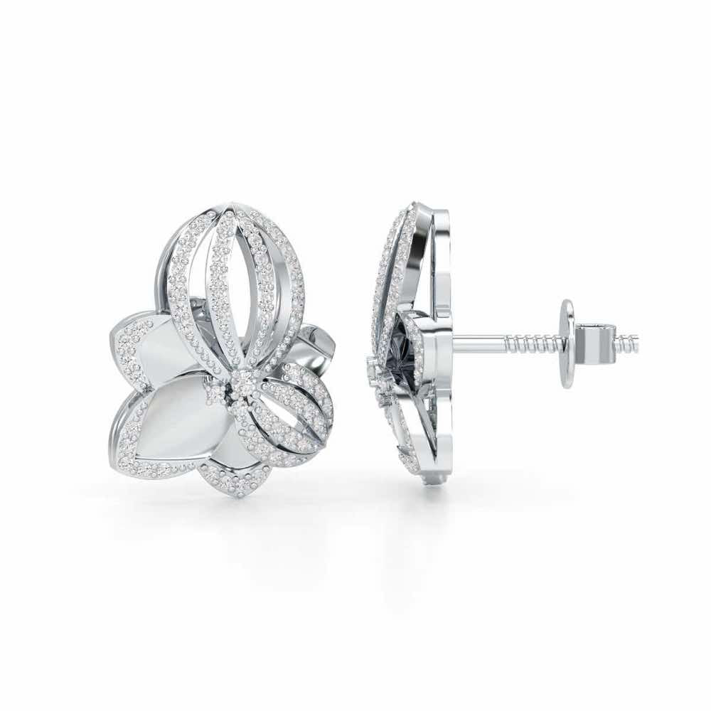 Bubble Bloom Silver Earrings - White Gold - Image 4