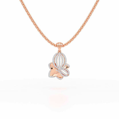 Bubble Bloom Silver Pendant - Rose Gold - Image 1