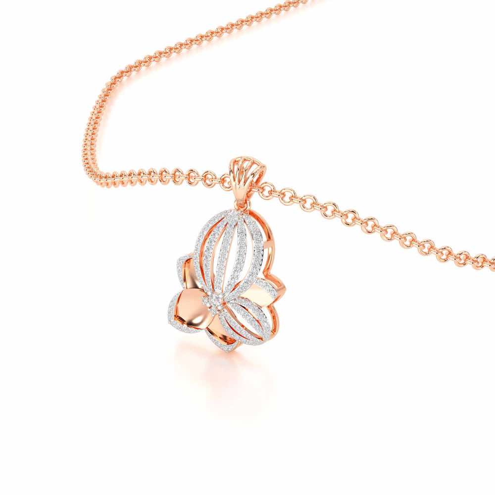 Bubble Bloom Silver Pendant - Rose Gold - Image 2