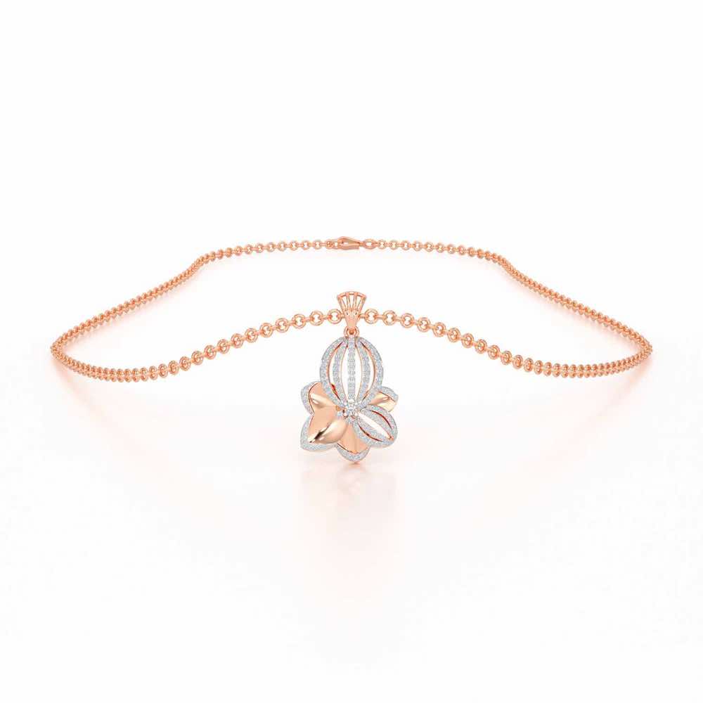 Bubble Bloom Silver Pendant - Rose Gold - Image 3