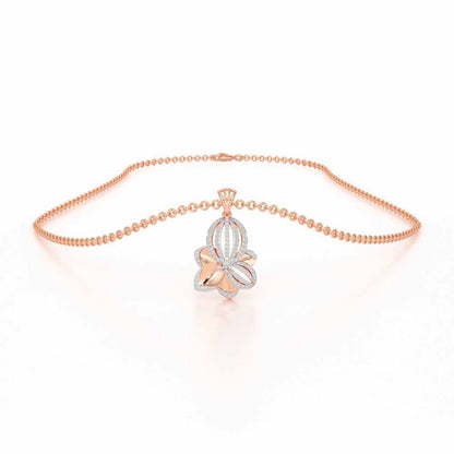 Bubble Bloom Silver Pendant - Rose Gold - Image 3