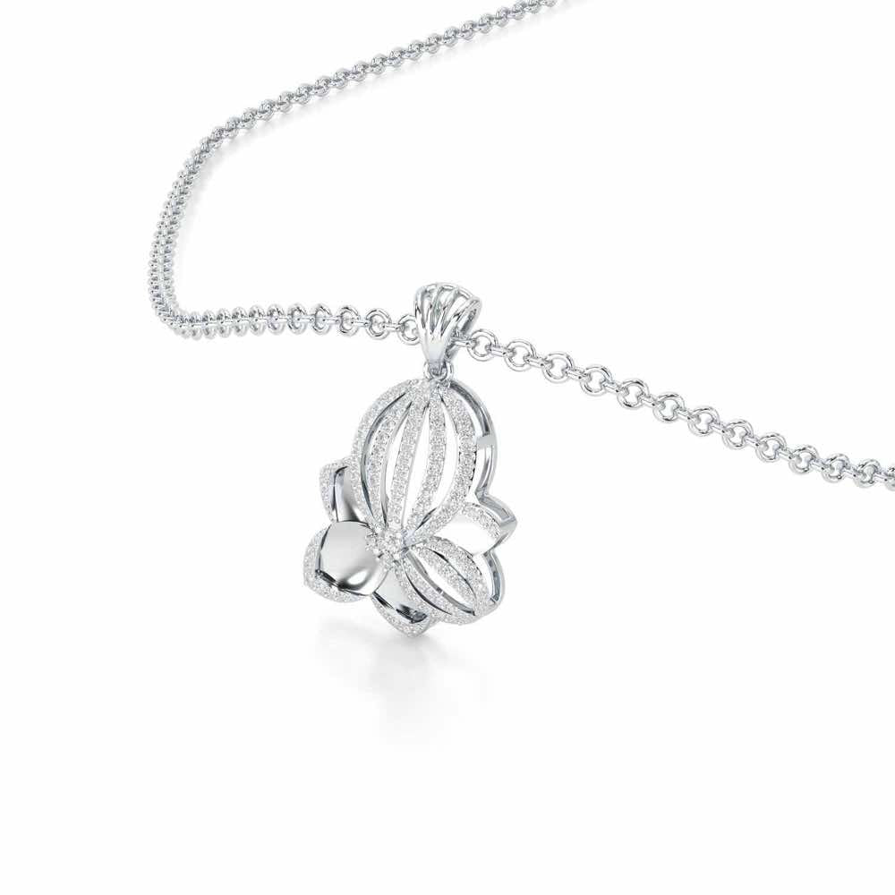 Bubble Bloom Silver Pendant - White Gold - Image 2