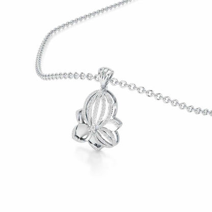 Bubble Bloom Silver Pendant - White Gold - Image 2