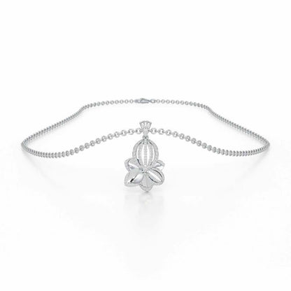 Bubble Bloom Silver Pendant - White Gold - Image 3