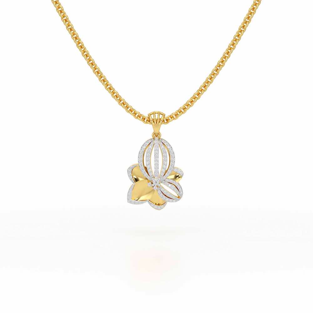 Bubble Bloom Silver Pendant - Yellow Gold - Image 1