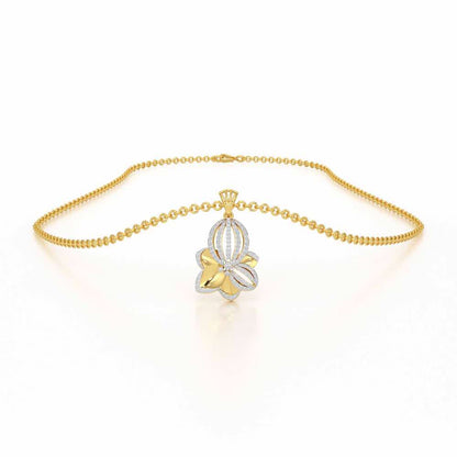 Bubble Bloom Silver Pendant - Yellow Gold - Image 3